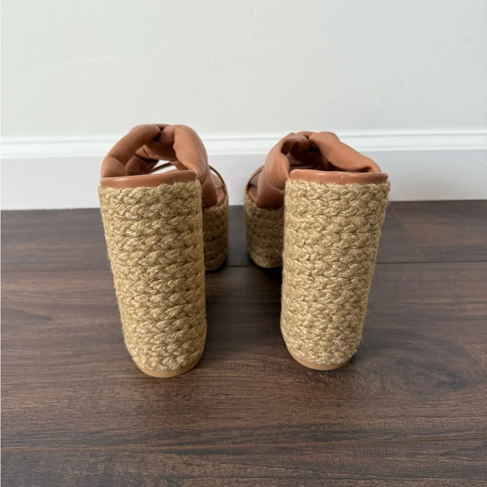 Stuart Weitzman Leather Knotted Espadrille Sandal